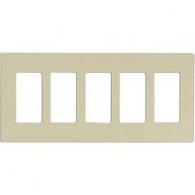 Satco Products Inc. 96/523 - Wallplate For Dimmers And Sensors; 5-Gang; Almond Finish; Lutron