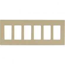 Satco Products Inc. 96/622 - Wallplate For Dimmers And Sensors; 6-Gang; Ivory Finish; Lutron