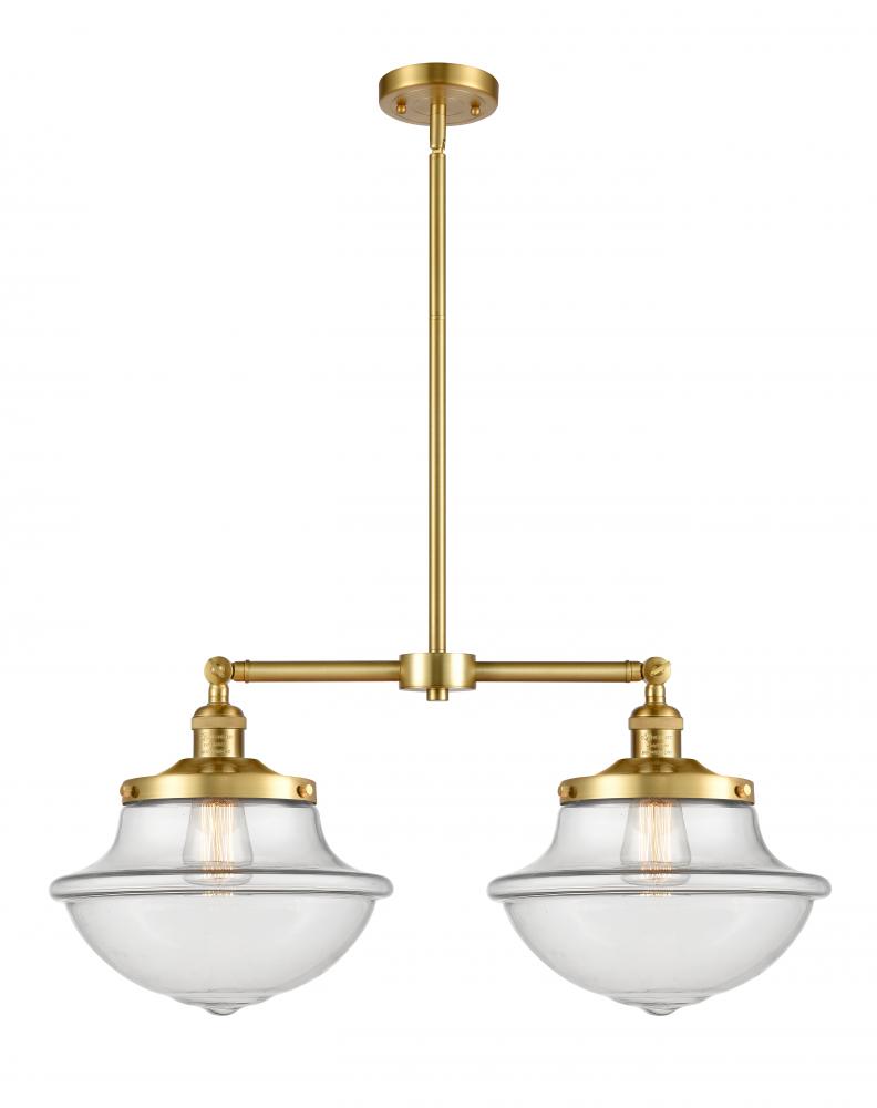 Oxford - 2 Light - 25 inch - Satin Gold - Stem Hung - Adjustable Island Light