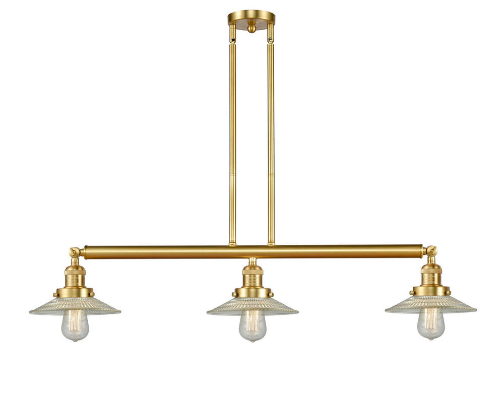 Halophane - 3 Light - 41 inch - Satin Gold - Stem Hung - Adjustable Island Light