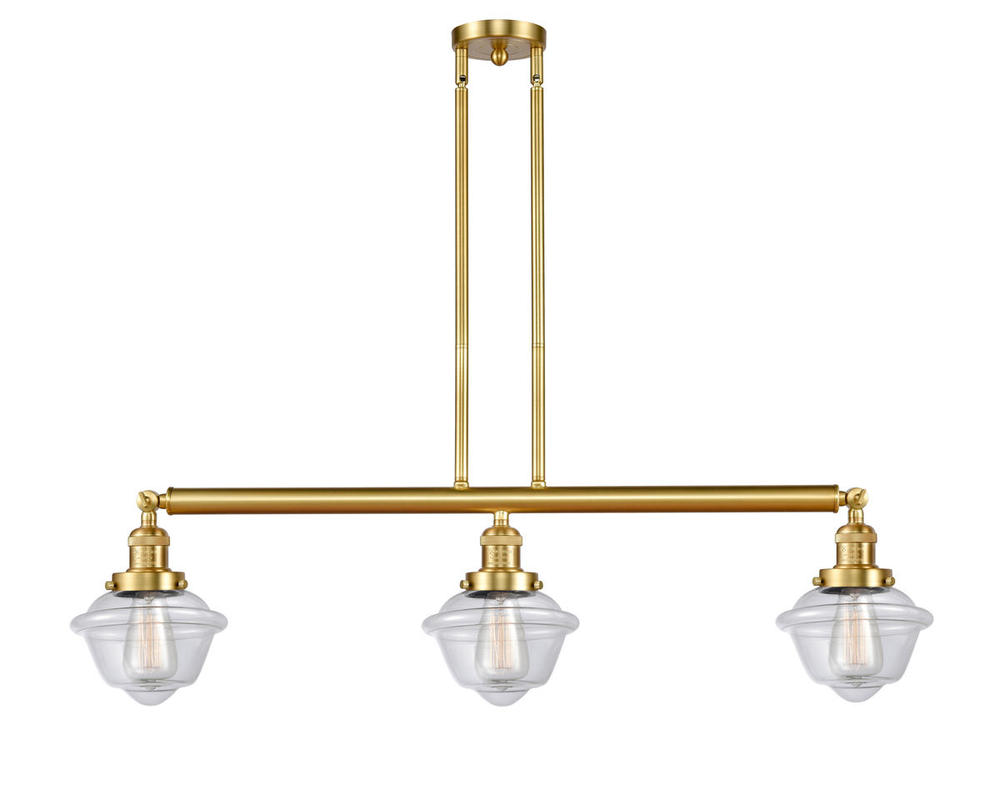 Oxford - 3 Light - 40 inch - Satin Gold - Stem Hung - Adjustable Island Light