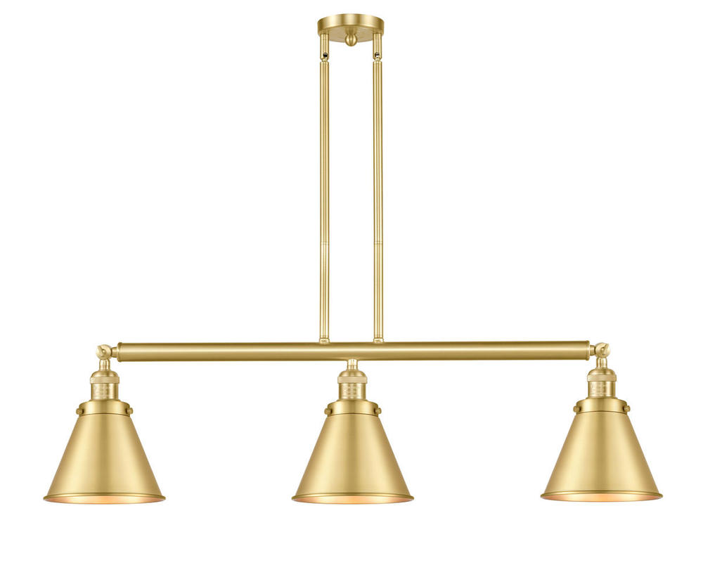 Appalachian - 3 Light - 40 inch - Satin Gold - Stem Hung - Adjustable Island Light