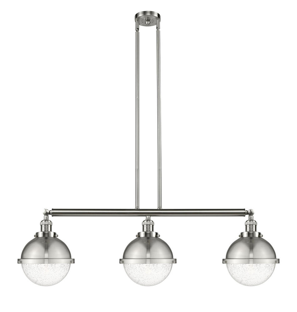 Hampden - 3 Light - 42 inch - Brushed Satin Nickel - Stem Hung - Adjustable Island Light
