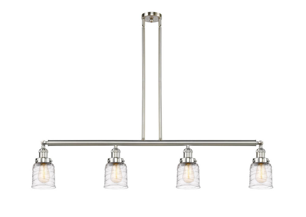 Bell - 4 Light - 50 inch - Brushed Satin Nickel - Stem Hung - Adjustable Island Light
