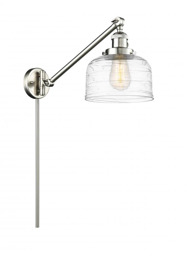 Bell - 1 Light - 8 inch - Brushed Satin Nickel -Adjustable Swing Arm