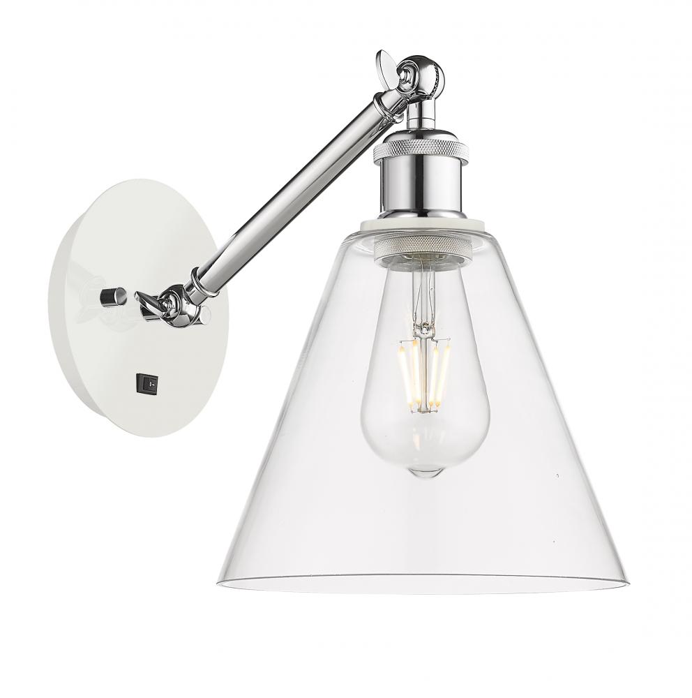 Berkshire - 1 Light - 8 inch - White Polished Chrome - Adjustable Sconce