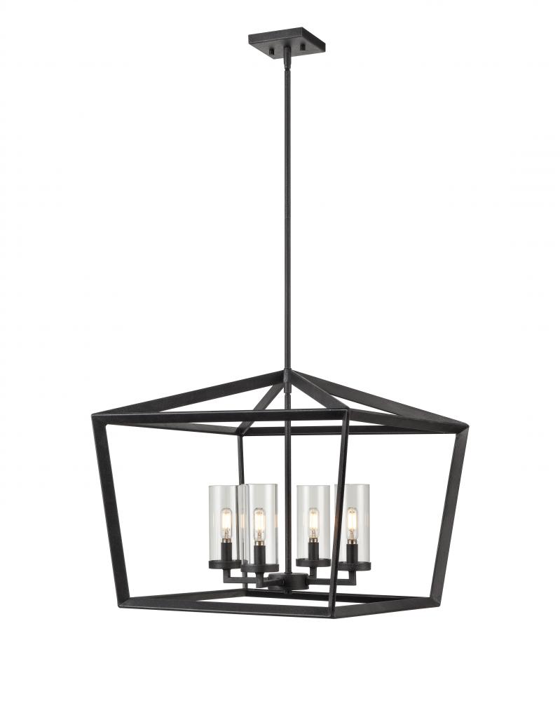 Colchester - 4 Light - 22 inch - Weathered Zinc - Pendant