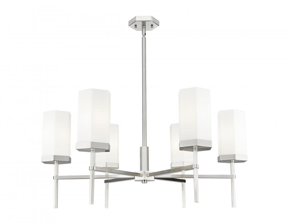Blakeley - 6 Light - 32 inch - Satin Nickel - Chandelier