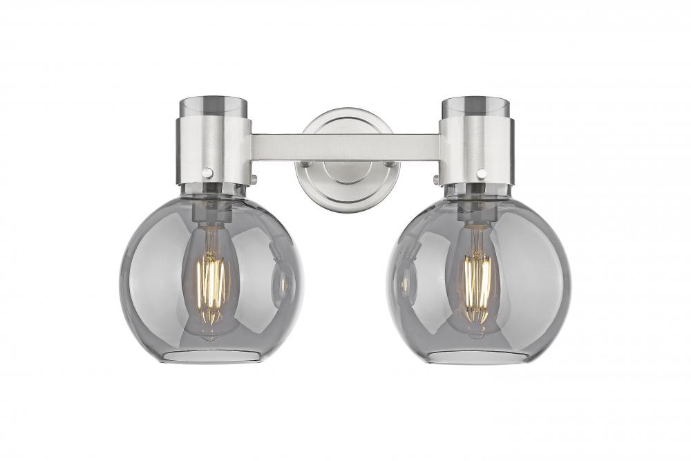 Lawton Sphere - 2 Light - 17 inch - Brushed Satin Nickel - Bath Vanity Light