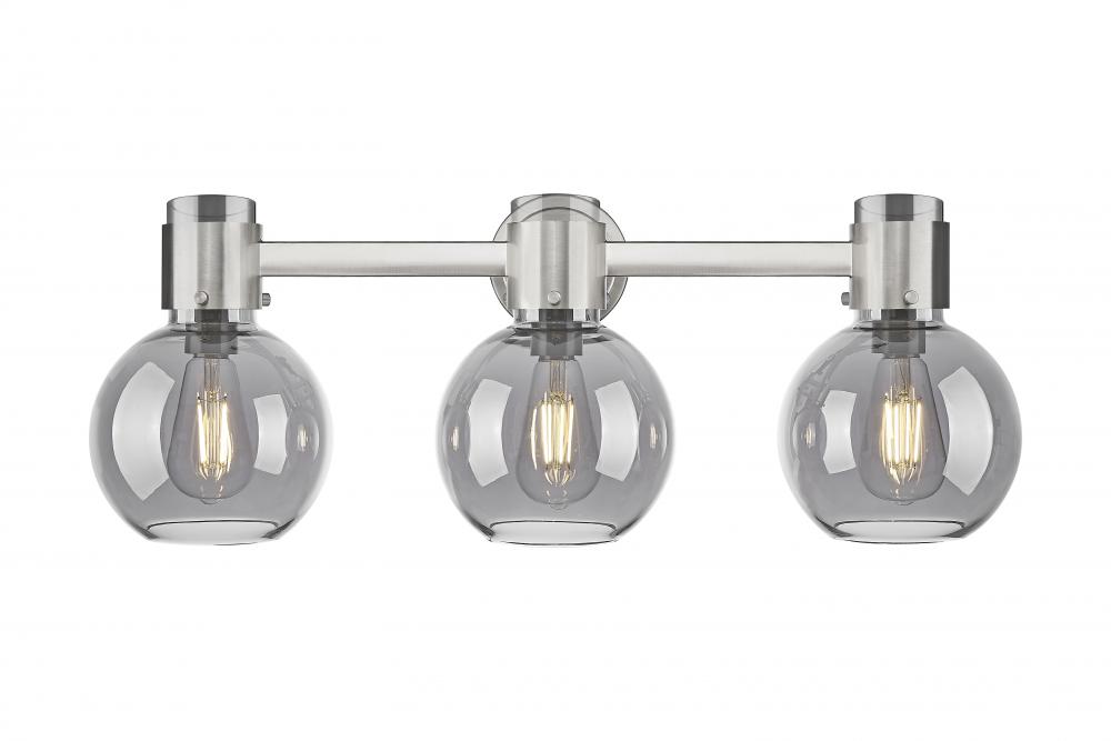 Lawton Sphere - 3 Light - 27 inch - Brushed Satin Nickel - Bath Vanity Light