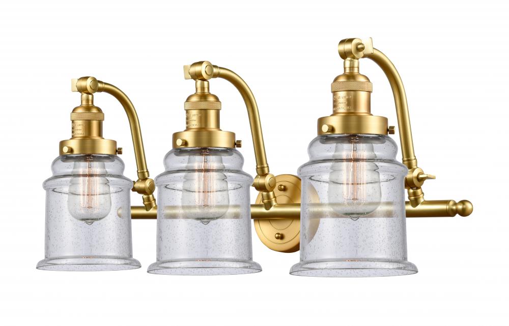 Canton - 3 Light - 28 inch - Satin Gold - Adjustable Bath Vanity Light