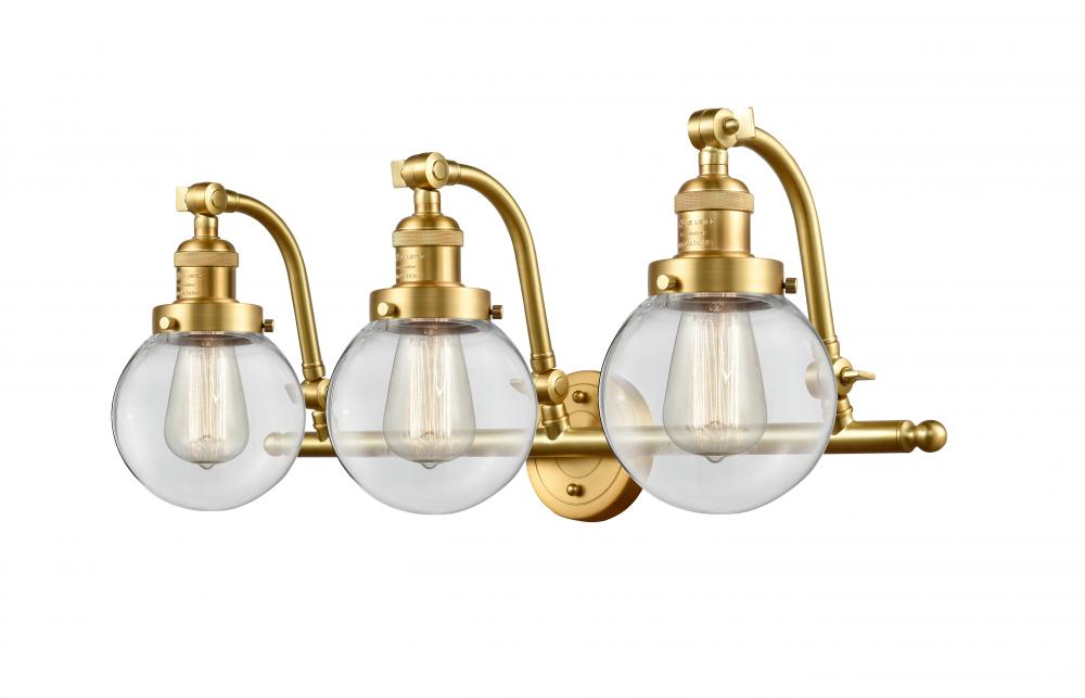 Beacon - 3 Light - 26 inch - Satin Gold - Adjustable Bath Vanity Light
