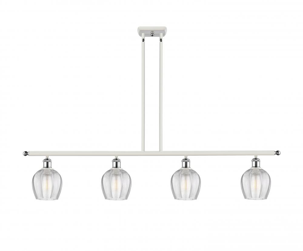 Norfolk - 4 Light - 48 inch - White Polished Chrome - Cord hung - Island Light