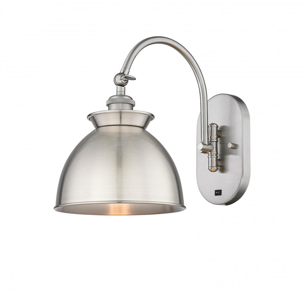 Adirondack - 1 Light - 8 inch - Brushed Satin Nickel - Adjustable Swing Arm