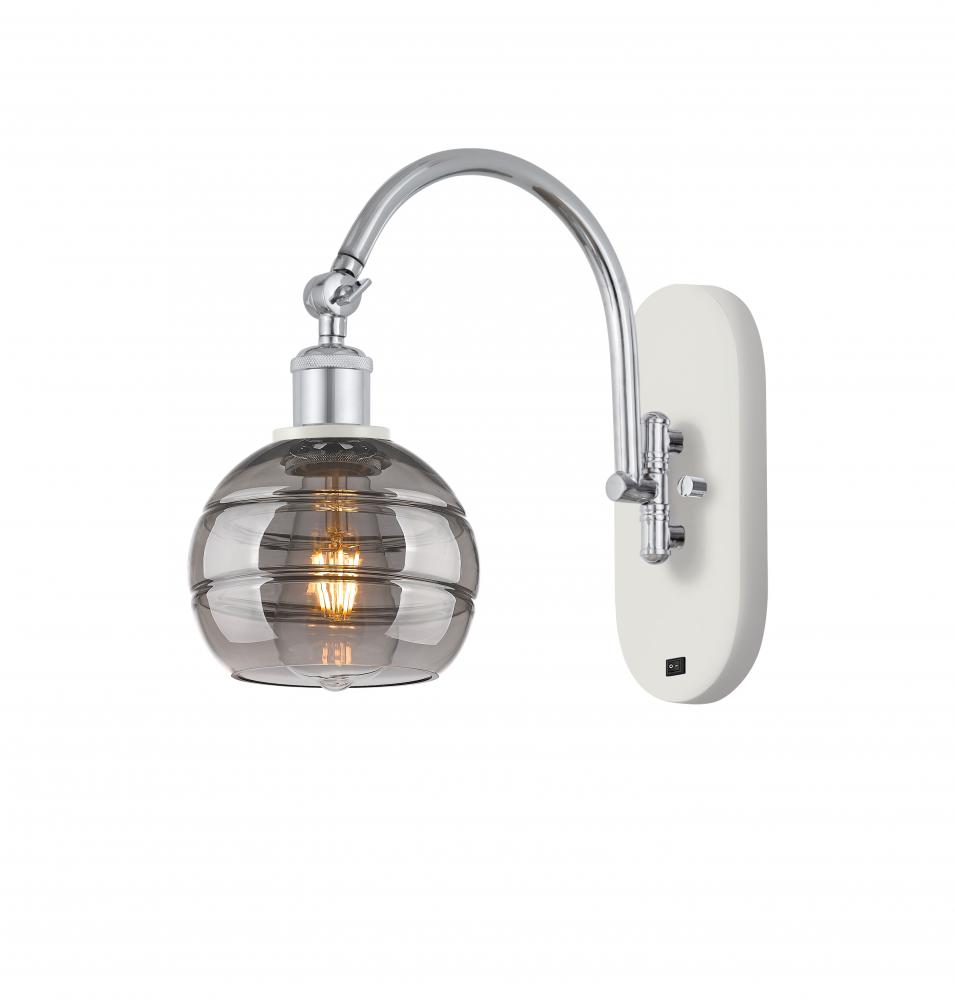 Rochester - 1 Light - 6 inch - White Polished Chrome - Adjustable Swing Arm