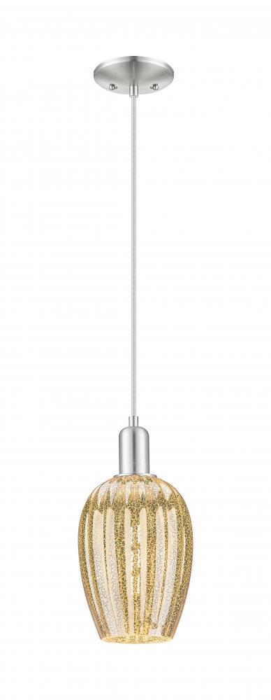 Preston - 1 Light - 6 inch - Brushed Satin Nickel - Cord hung - Mini Pendant