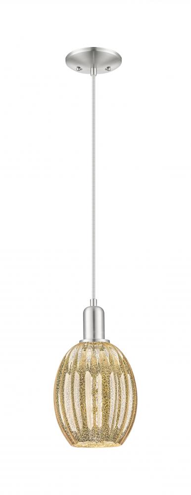 Preston - 1 Light - 6 inch - Brushed Satin Nickel - Cord hung - Mini Pendant