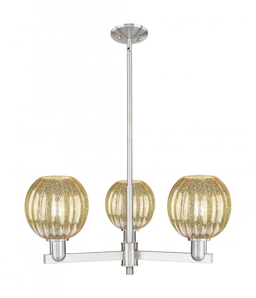 Preston Globe - 3 Light - 18 inch - Satin Nickel - Flush Mount