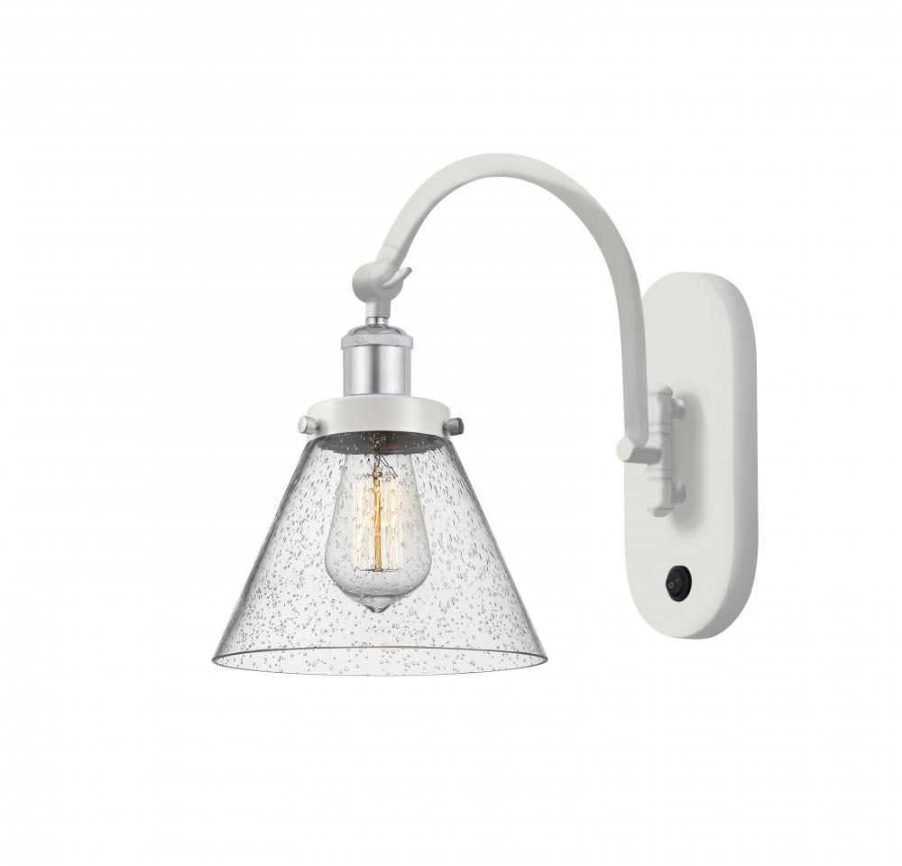 Cone - 1 Light - 8 inch - White Polished Chrome - Adjustable Swing Arm