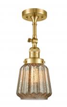 Innovations Lighting 201F-SG-G146 - Chatham - 1 Light - 7 inch - Satin Gold - Adjustable Semi-Flush Mount