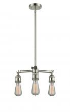 Innovations Lighting 207-PN-LED - Bare Bulb - 3 Light - 15 inch - Polished Nickel - Stem Hung - Chandelier