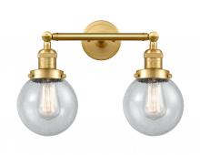 Innovations Lighting 208-SG-G204-6-LED - Beacon - 2 Light - 17 inch - Satin Gold - Adjustable Bath Vanity Light