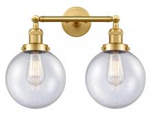 Innovations Lighting 208-SG-G204-8-LED - Beacon - 2 Light - 19 inch - Satin Gold - Adjustable Bath Vanity Light