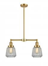 Innovations Lighting 209-SG-G142-LED - Chatham - 2 Light - 21 inch - Satin Gold - Stem Hung - Adjustable Island Light