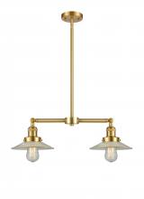 Innovations Lighting 209-SG-G2-LED - Halophane - 2 Light - 21 inch - Satin Gold - Stem Hung - Adjustable Island Light