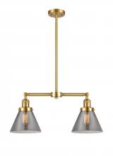 Innovations Lighting 209-SG-G43-LED - Cone - 2 Light - 21 inch - Satin Gold - Stem Hung - Adjustable Island Light