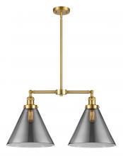 Innovations Lighting 209-SG-G43-L - Cone - 2 Light - 21 inch - Satin Gold - Stem Hung - Adjustable Island Light
