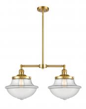 Innovations Lighting 209-SG-G542 - Oxford - 2 Light - 25 inch - Satin Gold - Stem Hung - Adjustable Island Light