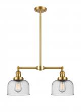 Innovations Lighting 209-SG-G74-LED - Bell - 2 Light - 21 inch - Satin Gold - Stem Hung - Adjustable Island Light