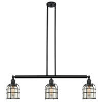 Innovations Lighting 213-BK-G58-CE - Bell Cage - 3 Light - 39 inch - Matte Black - Stem Hung - Adjustable Island Light