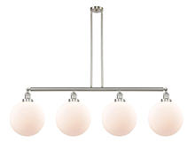 Innovations Lighting 214-SN-G201-12-LED - Beacon - 4 Light - 56 inch - Brushed Satin Nickel - Stem Hung - Adjustable Island Light