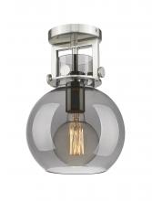 Innovations Lighting 411-1F-SN-G410-8SM - Newton Sphere - 1 Light - 8 inch - Satin Nickel - Flush Mount