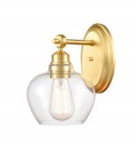 Innovations Lighting 438-1W-SG-G4382-LED - Amina - 1 Light - 7 inch - Satin Gold - Bath Vanity Light