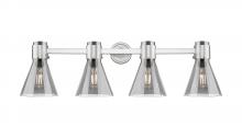 Innovations Lighting 464-4W-SN-G464C-7SM - Lawton Cone - 4 Light - 27 inch - Satin Nickel - Bath Vanity Light
