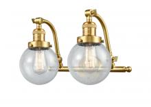 Innovations Lighting 515-2W-SG-G204-6-LED - Beacon - 2 Light - 16 inch - Satin Gold - Adjustable Bath Vanity Light