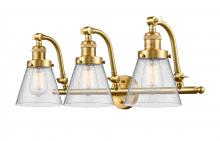 Innovations Lighting 515-3W-SG-G64 - Cone - 3 Light - 28 inch - Satin Gold - Adjustable Bath Vanity Light
