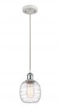 Innovations Lighting 516-1P-WPC-G1013-LED - Belfast - 1 Light - 6 inch - White Polished Chrome - Cord hung - Mini Pendant