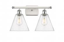 Innovations Lighting 516-2W-WPC-GBC-84-LED - Berkshire - 2 Light - 18 inch - White Polished Chrome - Bath Vanity Light