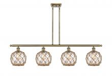 Innovations Lighting 516-4I-AB-G122-8RB - Farmhouse Rope - 4 Light - 48 inch - Antique Brass - Cord hung - Island Light