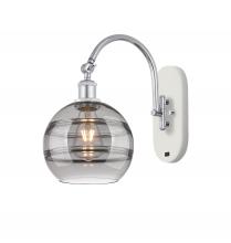 Innovations Lighting 518-1W-WPC-G556-8SM - Rochester - 1 Light - 8 inch - White Polished Chrome - Adjustable Swing Arm