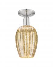 Innovations Lighting 716-1C-SN-G457-6ME - Preston Flute - 1 Light - 6 inch - Brushed Satin Nickel - Semi-Flush Mount