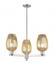 Innovations Lighting 716-3CR-SN-G457-6ME - Preston Flute - 3 Light - 18 inch - Satin Nickel - Flush Mount