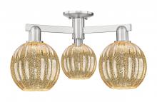 Innovations Lighting 716-3F-SN-G458-7ME - Preston Globe - 3 Light - 6 inch - Brushed Satin Nickel - Semi-Flush Mount