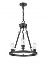 Innovations Lighting 820-BK - Saloon - 3 Light - 20 inch - Matte Black - Chain Hung - Mini Chandelier