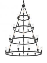 Innovations Lighting 820345-BK-LED - Saloon - 30 Light - 50 inch - Matte Black - Chain Hung - Chandelier