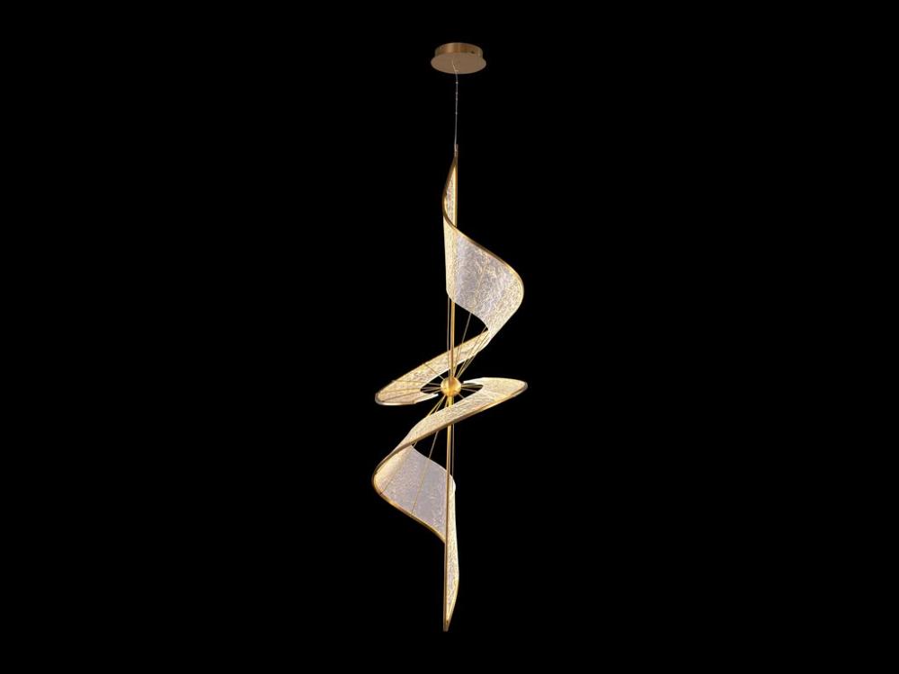 Aurora LED Large Pendant in Brushed Champagne